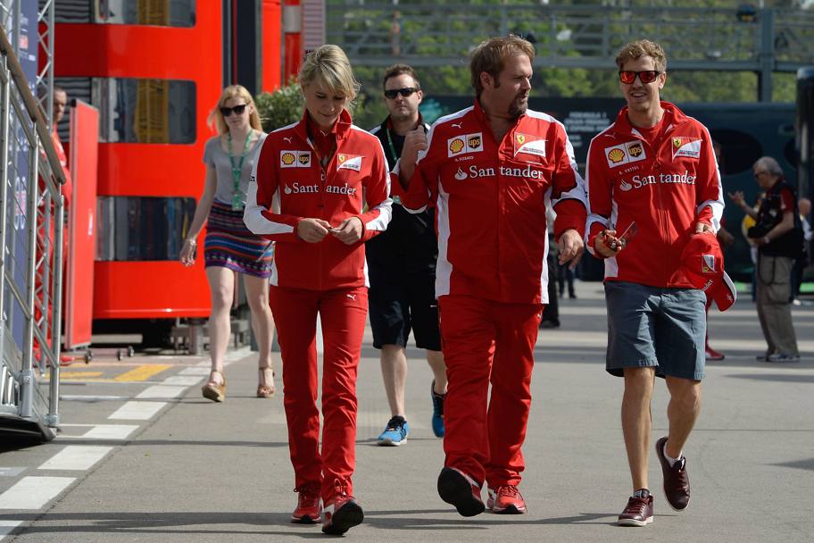 Vettel ha poi raggiunto il paddock di Montmelo&#39;. Colombo